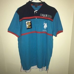 Mens U. S. POLO Assn. Turquoise Shirt Slim Fit